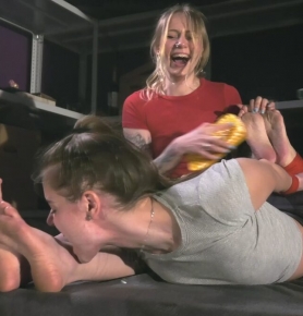 Leya Gets Tickled by Olivia C Hogtied, Ballgagged, and Electric Play on Her ...