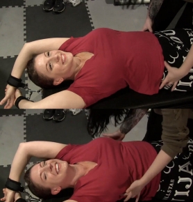 TickledPink C Reiki Master Strapped to the tickle bench  Ive never been