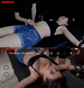 Perverstage C Jane goes crazy when her belly button is touched