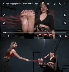 Foot flogging for very emotional Guzel - Elisara punishes her new friend