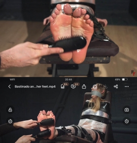 Bastinado and Tickling for her feet