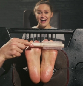 RFStudioProduction C Ivanka C Tickling Her Sexy Bare Feet in Stocks + BallGag